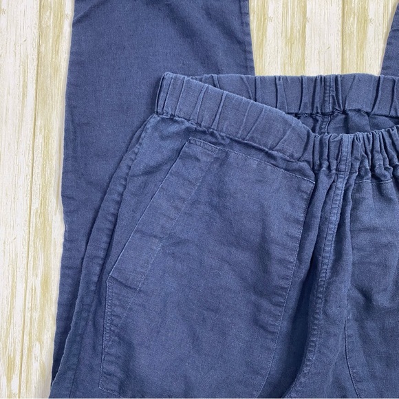 Fabiana Pigna Blue Linen Blend Forma Pants - Picture 4 of 9